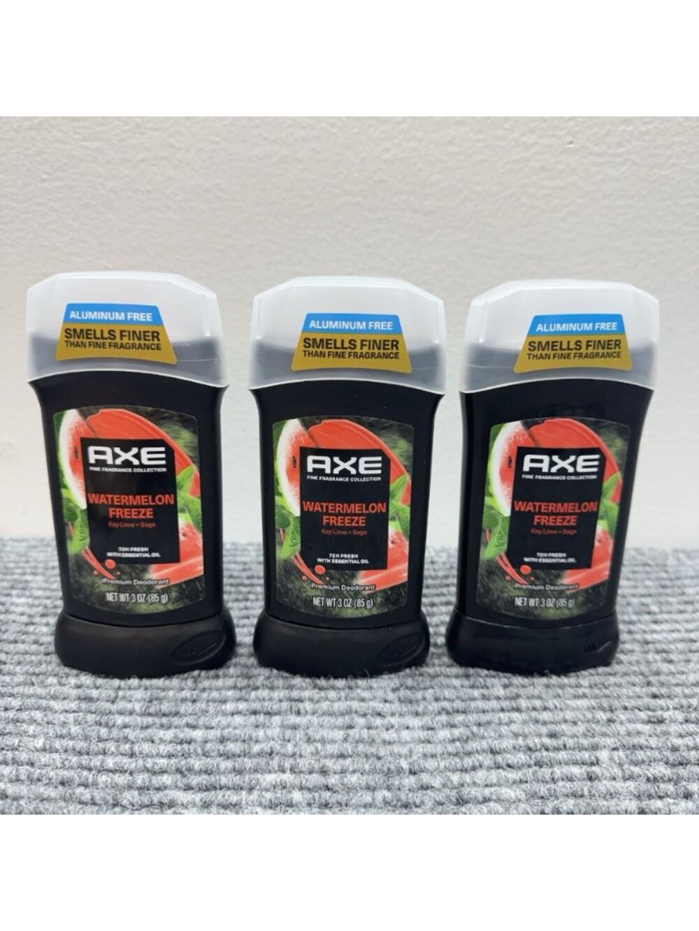 Lot Of 3 Axe Deodorant Stick Watermelon Freeze Key Lime Sage 72HR New
